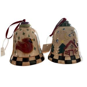 Vintage 2001 Home Interiors Christmas Bells  3” High